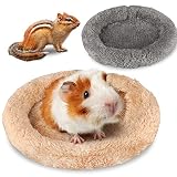 HMBGSFD 2 Pack Guinea Pig Bed, Calming Rats Bed, Round Donut Washable Small Animals Bed, Anti Anxiet