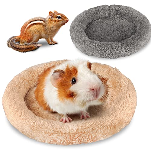 Hmbgsfd 2 Pack Guinea Pig Bed, Calming Rats Bed, Round Donut Washable Small Animals Bed, Anti Anxiety Pet Fuzzy Bed For Guinea Pig, Hamster, Ferret, Squirrel, Chinchilla, Turtle And Bearded Dragon #TOP6
