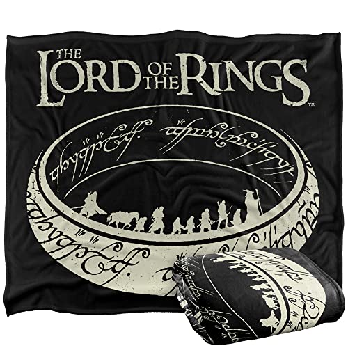 LORD OF THE RINGS Optimalweiche Kuscheldecke mit Herr der Ringe -Logo, seidig, 152 x 127 cm