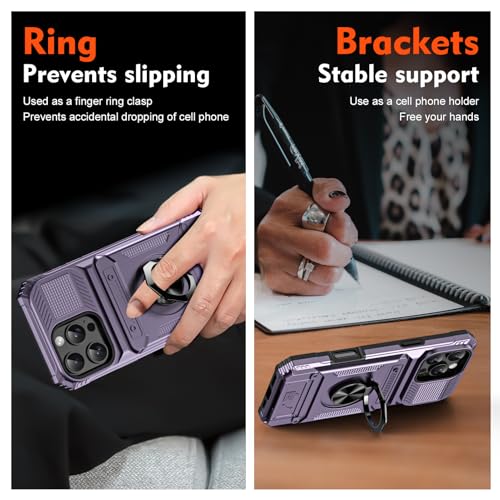 Coque iPhone 16 Pro Max 6,9" violette antichoc range-cartes - 7