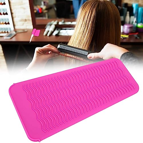 Funda para plancha de pelo, cubierta de silicona para rizador de viaje (Rojo rosa) miniatura 3