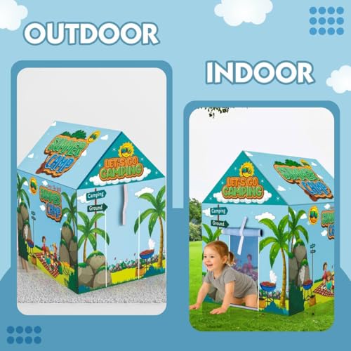 Image of Kids Play Tent House for Boys & Girls | Foldable Toy House for Indoor & Outdoor Fun | Tent House for Kids 2 to 6 Years | Portable Playhouse Kids House Tent (Summer Camp Tent)
