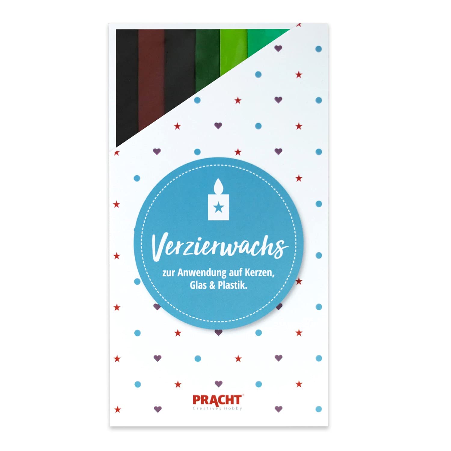 Pracht Creatives Hobby 7050-177 Miscela di piastre di cera per decorazioni, 6 mezze piastre, circa 200 x 50 x 0,5 mm, piastre di cera per modellare e decorare candele