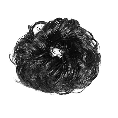 uxcell Women Hair Wave Scrunchie Bun Extensions Curly Ponytail Hairpiece Black