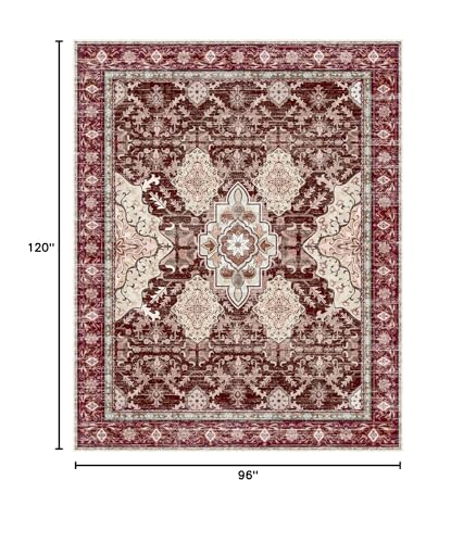 AMTOVO Tapete Área 8x10 Rectangular Boho Vintage Rojo miniatura 2