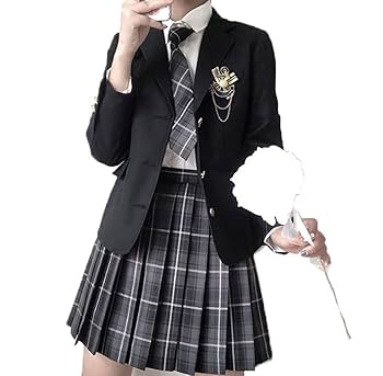 Amazon.co.jp: 【A2HE1X2GDMUCB8】ブレザー jk制服 黒 グレー