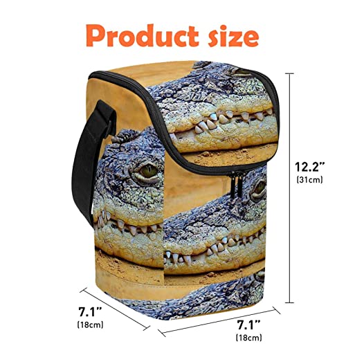 Bolsa de almuerzo pequeña reutilizable con tela impermeable de cocodrilo 5