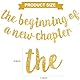 DecoGlee Banner mit Aufschrift The Beginning of A New Chapter, Abschiedsparty-Dekorationen, Happy Retirement Supplies, Partyschild, Girlande, Abschlussbanner, Glitzer, Gold