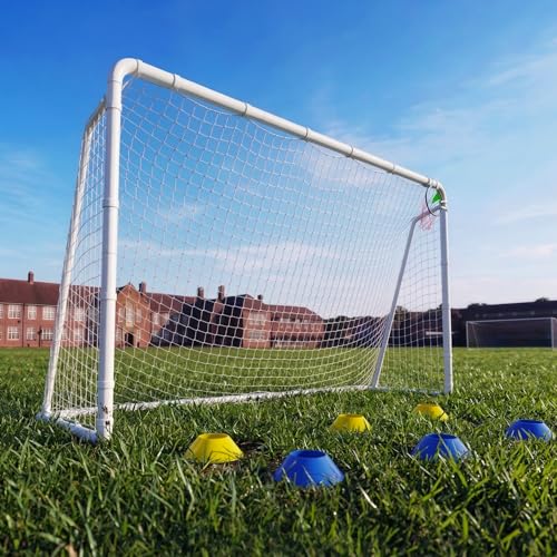 Gadewey 8x6 FT Soccer Goal for Backyard 12x6 16x7 FT Rust-Proof Reinforced Metal Soccer Goals with PE Soccer Net Target Net & Training Cones Outdoor Soccer Net for Kids Youth Training or Team Games