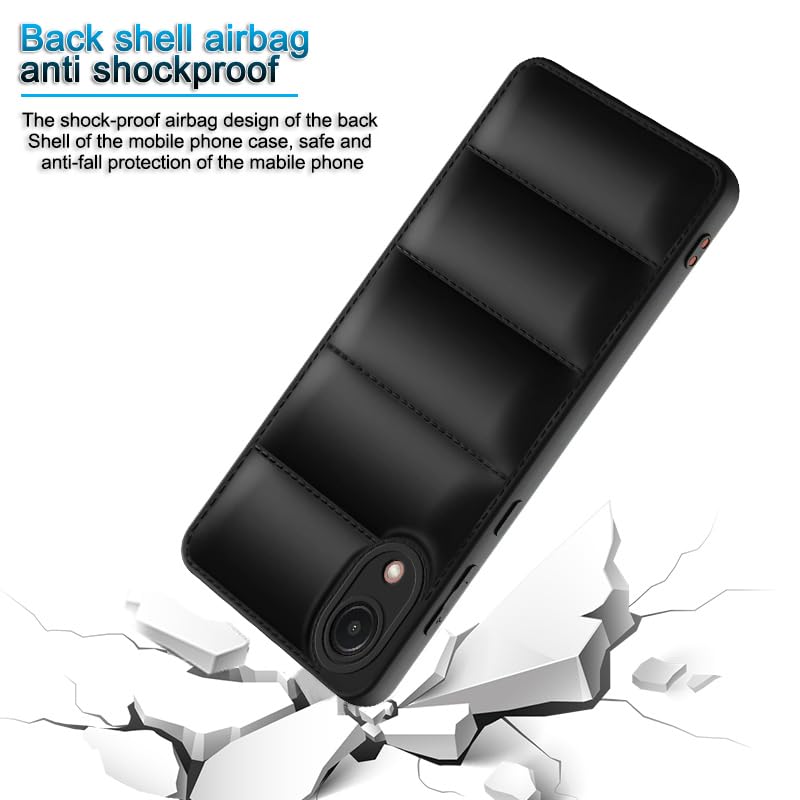Image of Plus Puffer Case Camera Protection Soft Back Cover for Samsung Galaxy A03 Core - Black