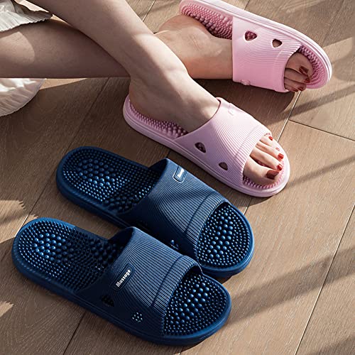 Acupressure Massage Slippers For Plantar Fasciitis For Women Acupuncture Slippers Arthritis Neuropathy Pain Relief Non-Slip Massage Sandals Women Stress Relief Gifts For Bath (Us Men 6.5-7.5, Blue) #TOP4