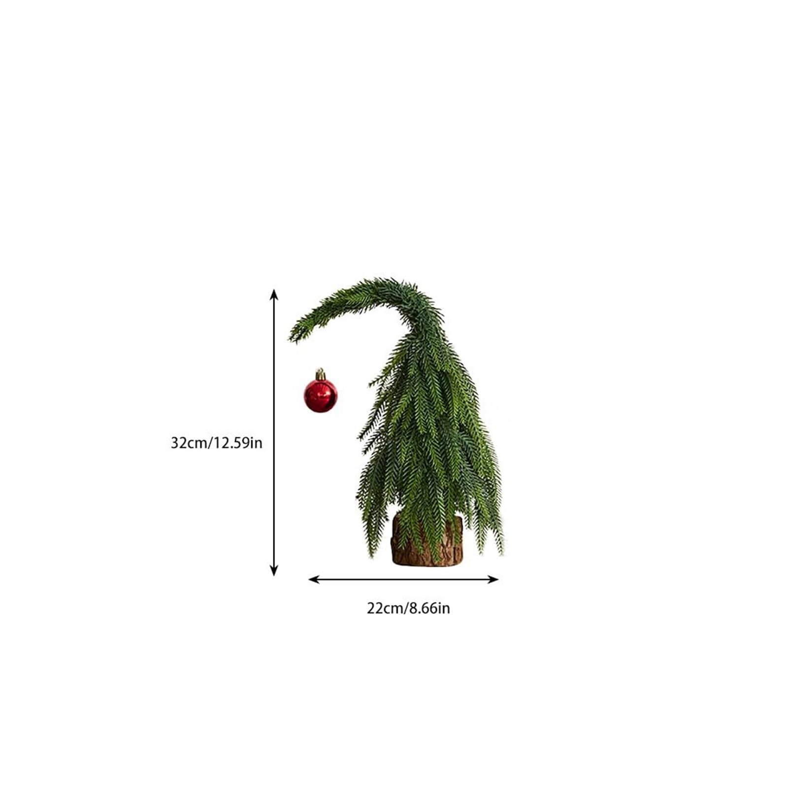Árbol de Navidad artificial de 30 cm con base de madera, pequeño árbol de Navidad verde para el hogar y la oficina, decoración de mesa, centro de mesa festivo
