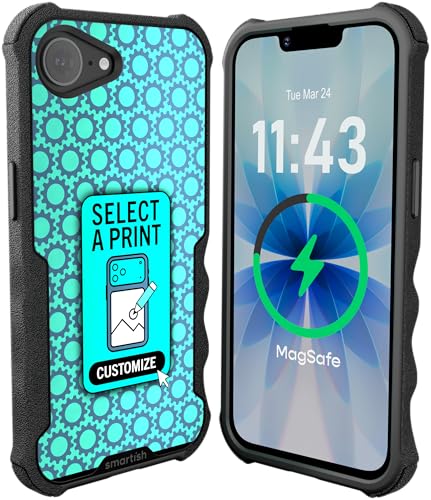 Image of Smartish iPhone 17e /16e Protective MagSafe Case - Gripzilla [Rugged + Tough] Magnetic Heavy Duty Grip Armored Slim Cover w /Drop Tested Protection for Apple iPhone 17e /16e 2025 - Custom Prints