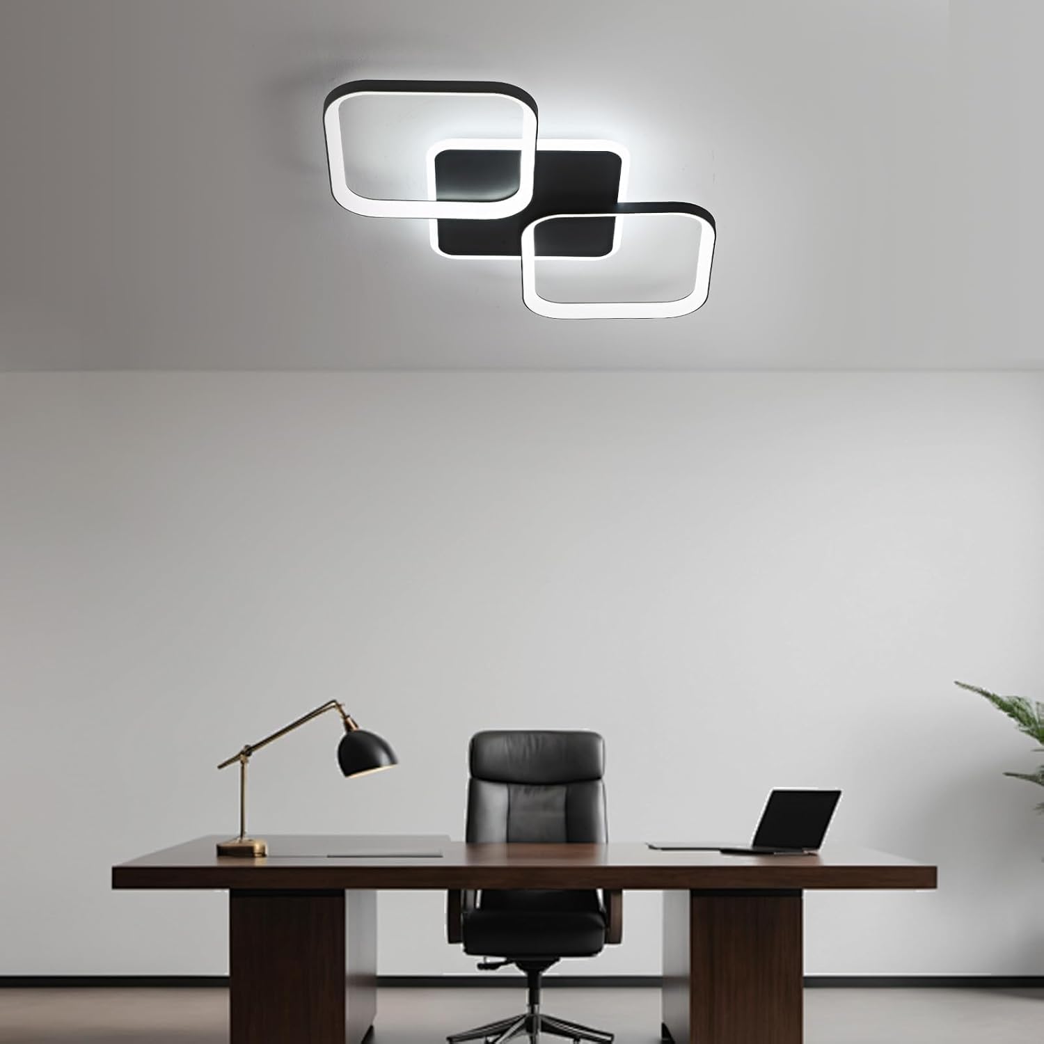ANTENLICHT Plafoniera LED Soffitto Moderna 40W Dimmerabile con Telecomando 2700-6500K, Funzione di Memoria, Lampada da Soffitto per Soggiorno, Camera da Letto, Sala da Pranzo, Nero 50x50x5cm