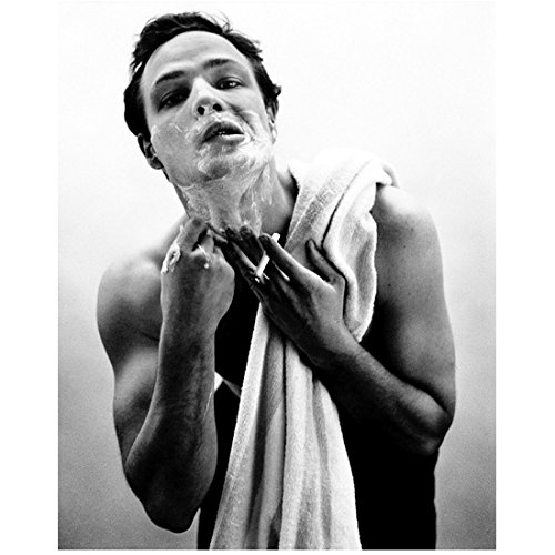 Marlon Brando Candid Shirtless and Shaving 8 x 10 inch photo