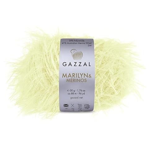 Gazzal Marilyn & Merinos - Lana pettinata leggera, 41% lana merino australiana, 59% poliammide, un gomitolo da 50 g/88 m, adatto per maglioni e scialli, 1 gomitolo 8262