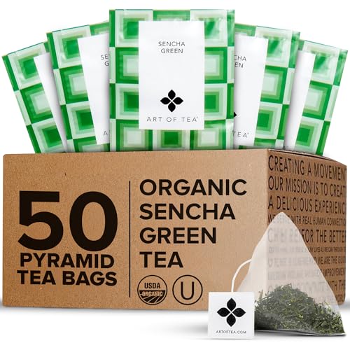 | Organic Sencha Green Tea Bags | 50 Pyramid Tea Bag Sachets