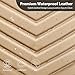 CAR PASS 3D Foam Faux Leather Car Seat Covers Full Set,Waterproof Tan Leather Seat Cover for Cars,Luxury Universal Fit Anti-Slip for SUV Truck Sedan Automotive,Armrest Airbag Compatible,All Beige