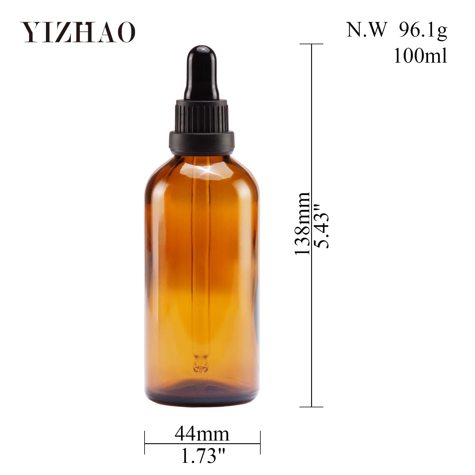 Lot De 24 Flacons Pipette Verre Marron 100 Ml - Bouteilles Apothicaire Avec Compte-Gouttes - Parfait Huiles Essentielles, Extraits - 3
