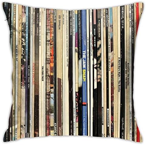 Classic Rock Vinyl Records Throw Pillow Cover Cozy Soft Home Decorative Square Pillow Cases for Party Sofa Couch Bed Cushion Cover 18x18 Inches