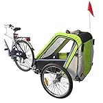 Papilioshop Leon Kinderanhänger Fahrradanhänger Jogger von 1 oder 2 Kinder (Grün)