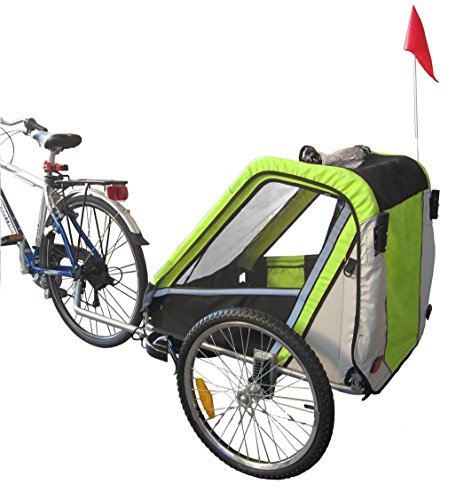 Papilioshop Leon Kinderanhänger Fahrradanhänger Jogger von 1 oder 2 Kinder (Grün)