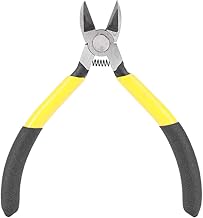Xolsurg Alicates diagonales de acero de alto carbono, mango antideslizante, cortador de descarga de 5 pulgadas, color amarillo y negro