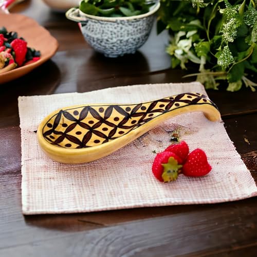Image of Malaikah Ceramic Spoon Rest Pack of 1 for Home, Kitchen, Dining, Kitchen Decor & Gifting