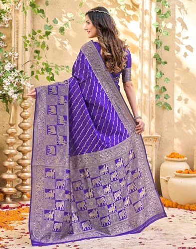 Image of SIRIL Women's Banarasi Silk Saree Pure Silk Saree With Unstitched Blouse Piece