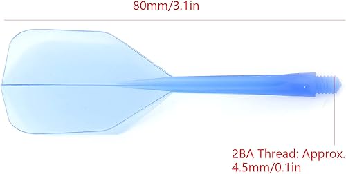 Miniatura 6 de Qiilu Cuesoul Dardos Vuelos integrados Eje de dardos y vuelos Abs 3 piezas 2Ba integrado Eje de dardo transparente y vuelos Forma estándar Anti Break