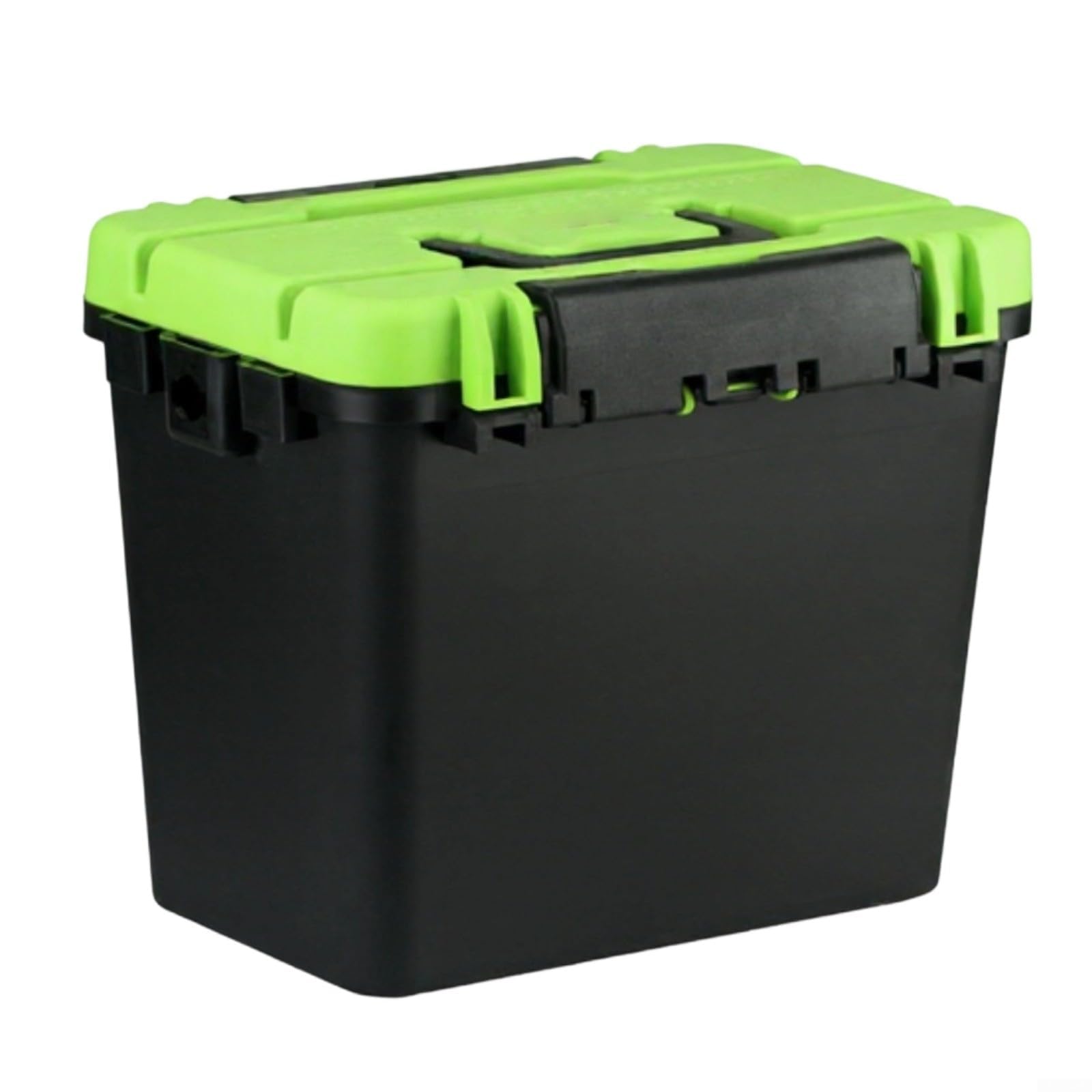 Caja de aparejos de pesca multifuncional con asa y correa para el hombro, estuche de almacenamiento de ABS grueso, accesorios de cebo, portátil para asiento al aire libre para pesca al aire