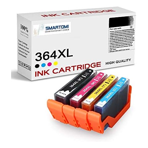 SMARTOMI 4PK 364XL Replacement for HP 364 364XL KCMY Ink Cartridges Multipack High Yield Compatible with HP Photosmart 5510 5520 5515 5522 6510 6520 6515 7510 Deskjet 3070A 3520 Officejet 4620 4622 Cover