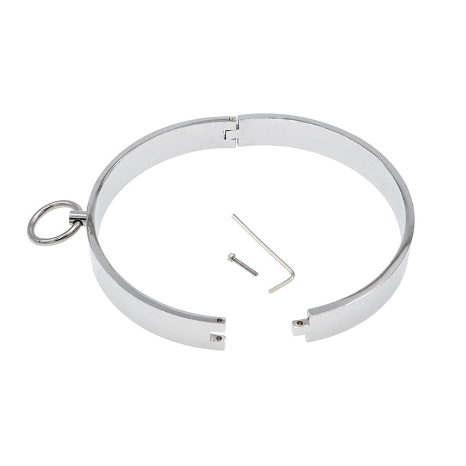 SM Collar De Esclavo De Metal con Cadena De Lazo para Cinturón Juego De Roles Collar De Anillo O Bdsm Juego Porno Cuello Collar Restricción Juguete Sexual Mujeres Hombres(Black Schwarz,140mm)