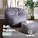 CordaRoy's Chenille Bean Bag-Convertible Bean Bag Chair-Machine-Washable Chenille Fabric Cover-for Basement,Living Room,Game Room,Dorm & More - Full Size - Charcoal | Made in The USA