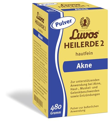 Luvos Heilerde 2 hautfein Pulver - Naturheilmittel bei Akne - Vielseitig äußerlich anwendbar bei Hautproblemen Entzündungen Muskel- und Gelenkbeschwerden sowie zur Haut- und Haarpflege - 480 Gramm