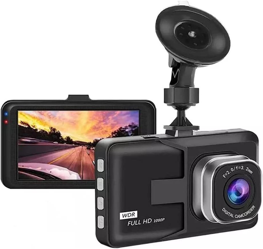 Dash Cam for Cars,720P Full HD Dash Camera,Dashcam with Night Vision,Car Camera with 3-inch LCD Display,Loop Recording,Automatically Record Sound