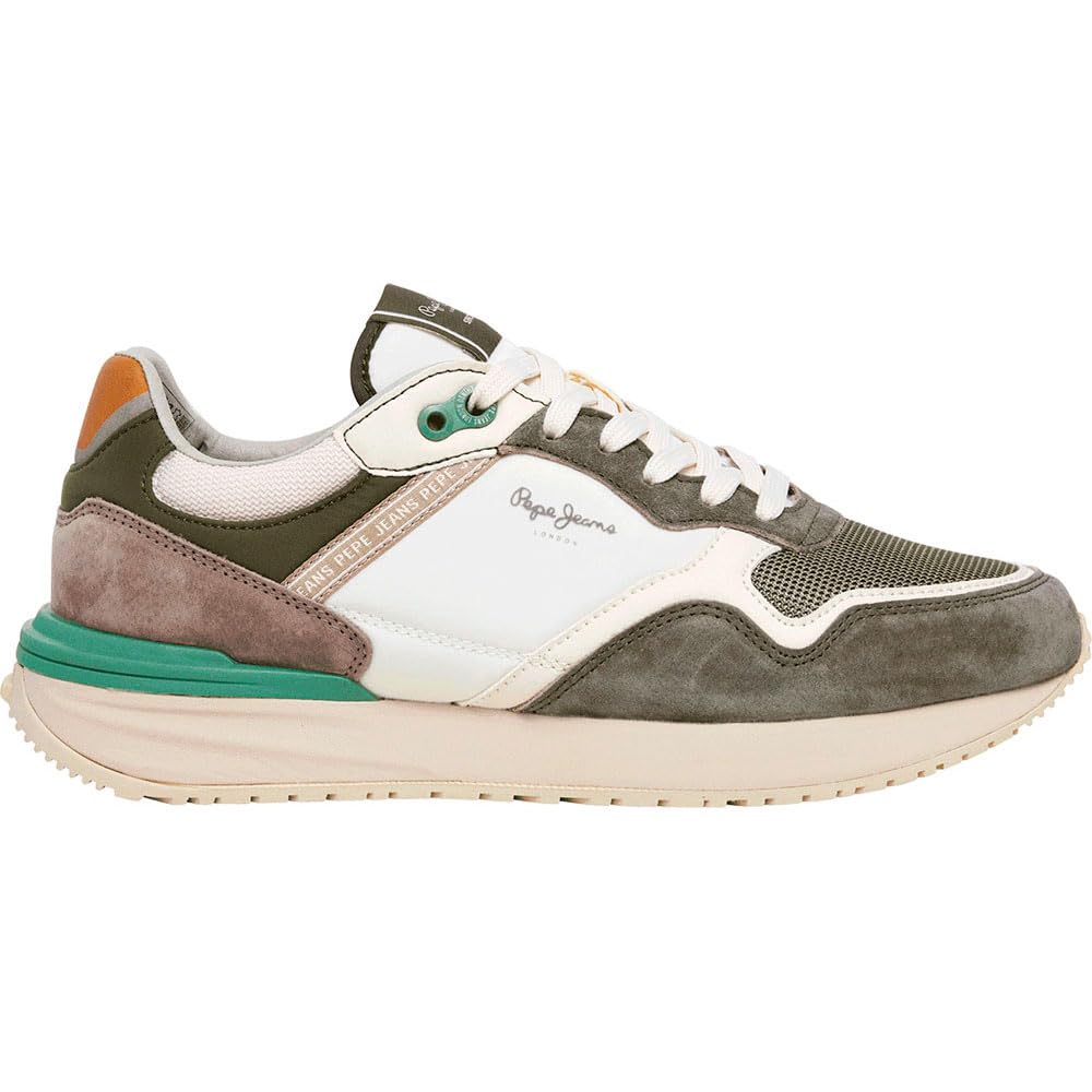 Pepe Jeans Men's Buster PRO Match M Sneak, Green Khaki Green, 9 UK