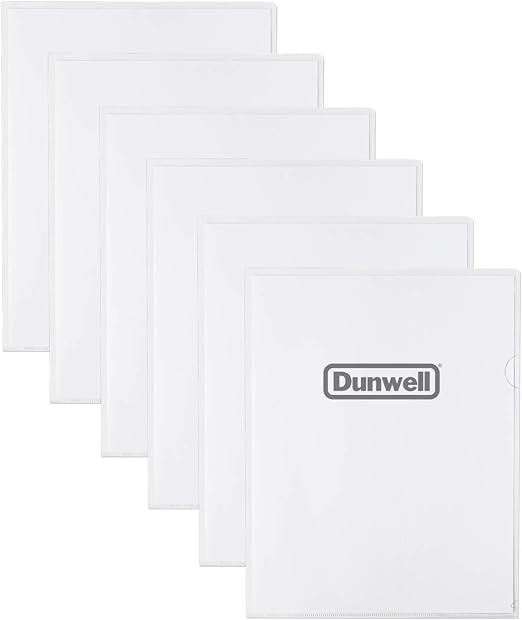 Dunwell Clear Plastic File Folder Sleeves, 12 Pack, 8.5x11