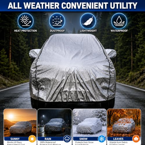 Image of Waterproof Car Cover for Virtus | Soft Cotton Lining Heavy Duty Triple Stitched Heat Resistant Outdoor Cover Comes with Mirror and Antenna Pocket Full Bottom Elastic (Zig Zag Silver)