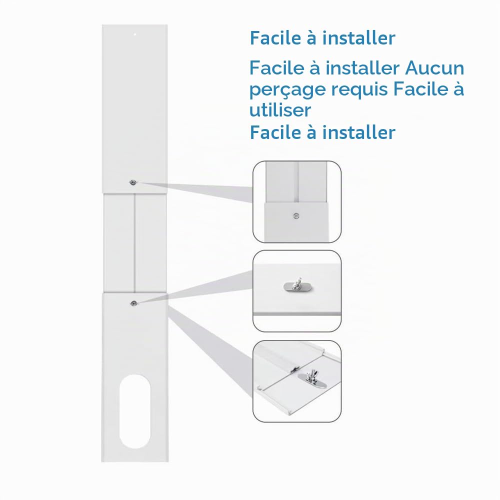 4 pièces de joint de fenêtre pour climatisation, joint de fenêtre pour climatiseurs mobiles, kit d’étanchéité de fenêtre pour climatisation, kit de glissière de fenêtre réglable pour climatiseurs