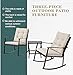 SOLAURA Patio Furniture 3-Piece Outdoor Rocking High-Back Chairs Black Wicker Patio Bistro Set - 2 Patio Chairs with Glass Coffee Table