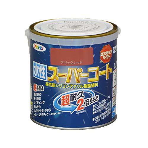 アサヒペン ペンキ 水性スーパーコート 水性多用途 ブリックレッド 0.7L