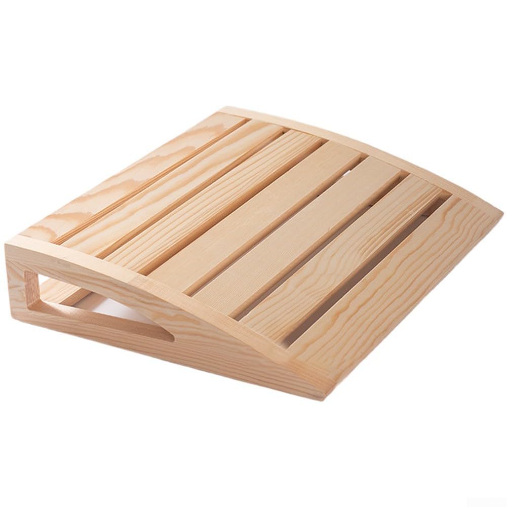 Reposacabezas de madera para sauna con curva ergonómica, para soporte de cuello, acabado de grano natural, accesorio de diseño moderno, para spa en casa y salas de sauna tradicionales (A)