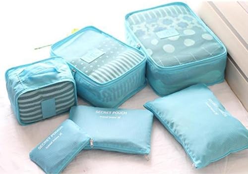 Miniatura 4 de King&Pig 6pcs organizador de viaje bolsas impermeables equipaje ropa acabado bolsa (rosa rojo), Rosa Rojo