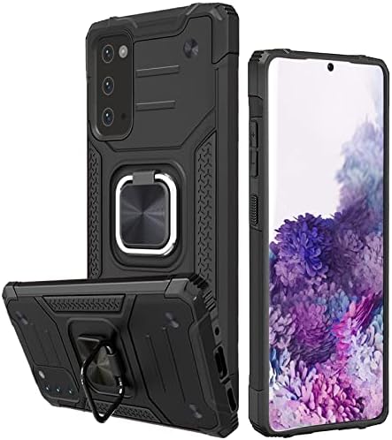 Honeyview ShockProof Case for Samsung Galaxy S21 FE with Ring Kickstand, Bumper Armour Phone Cover for Samsung Galaxy S21 FE - Black-New