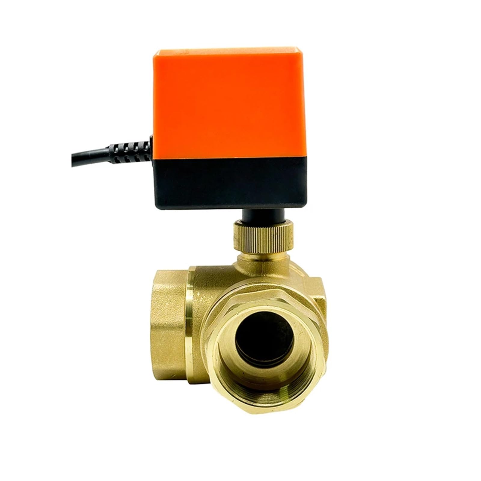 Valvola a sfera a tre vie valvola a sfera in ottone valvola a sfera a tre vie da 0,75" 1,9 cm 1,9 cm 2,5 cm Controllo bidirezionale a tre fili (34, L Type_12VDC_CR02)