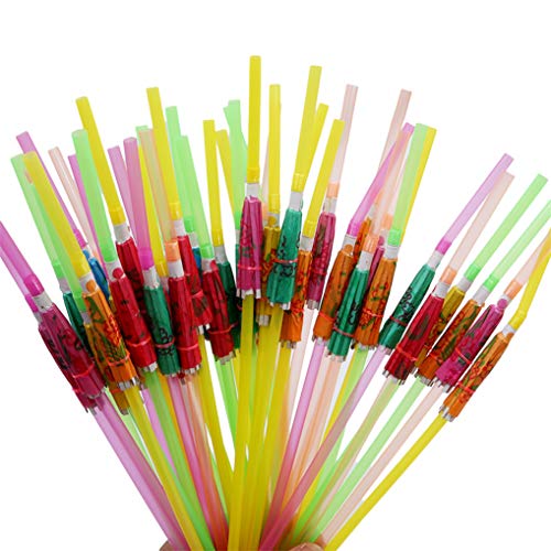 Timesuper 50 stks Mini Paraplu's Rietjes Multicolor Handgemaakte Paraplu Picks Cocktail Sticks voor Tropische Drank… - Image 3