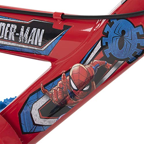 Huffy Marvel Spider-Man Kid Bike Quick Connect Assembly, Handlebar Plaque & Training Wheels, 16" Wheel, Red - Thumbnail 7