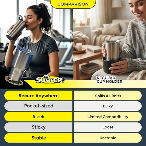 Image of Lil Sucker Suction Cup Holder - Universal Drink Holder for Paddle Board, Kayak, ATV & Boat - Clip-On Coffee Anti-Spill - Outdoors Pack of 2