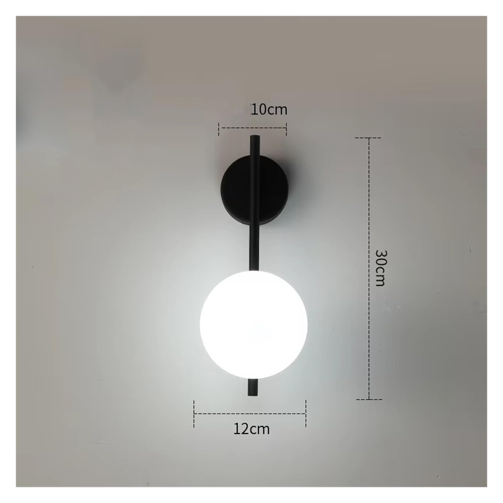 Lampada da Parete A Sfera in Vetro A LED per Corridoio, Camera da Letto, Comodino, Studio, Illuminazione Decorativa, Oro, Nero